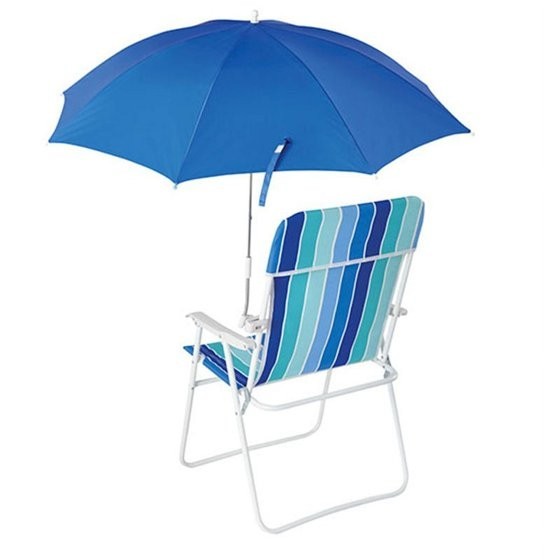 Blue Clip-on Umbrella for Beach Chair UV Resistant