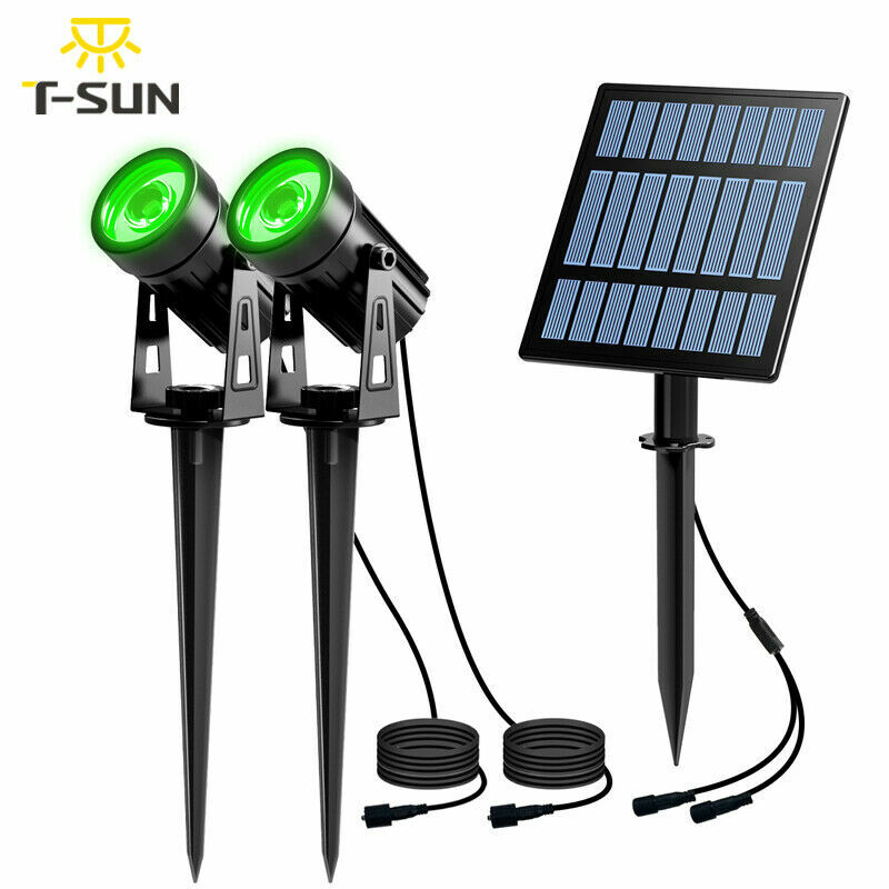 Outdoor Green Solar LED Spot Lights Landscape Solar Power Light Waterproof Lamps