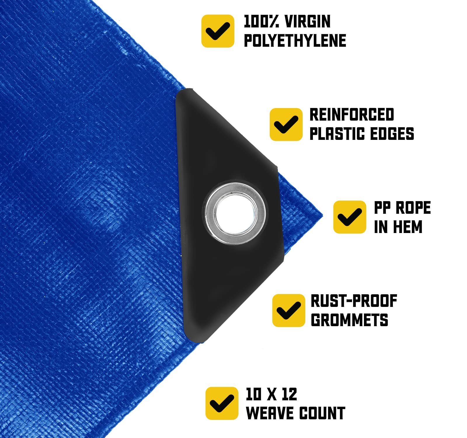 Core Tarps Classic 5 Mil Tarp Cover Waterproof UV Resistant Rip and Tear roof