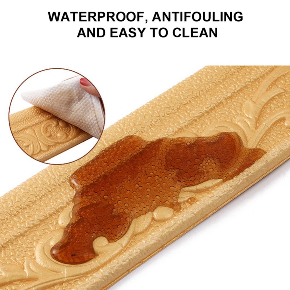 Self Wallpaper Border 10 M by 8 Cm Flexible 3D Foam Wall Cladding Trim