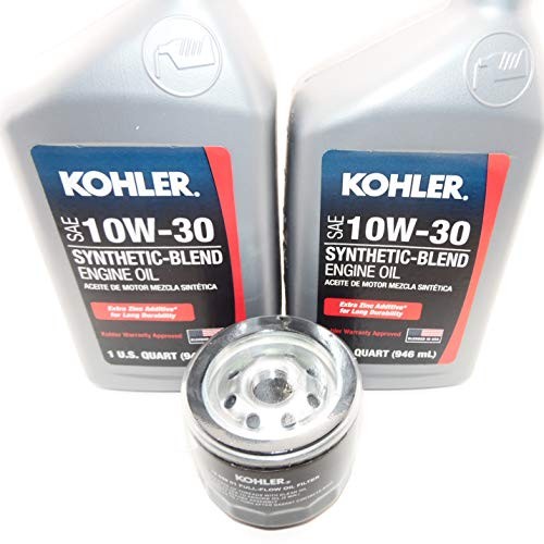 Maintenance (2 Qts) Synthetic Blend 10W30 Kohler Engine Oil & (1) Kohler 12 0…