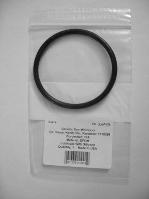 Whirlpool, Sears, GE, North Star 7170296 O-Ring / R&S 336WH / EPDM Material