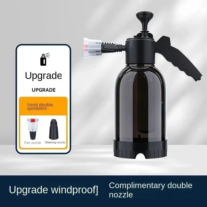 2L Hand Pump Foam Sprayer Snow Foam Cannon Car Wash Bottle 2 Nozzles