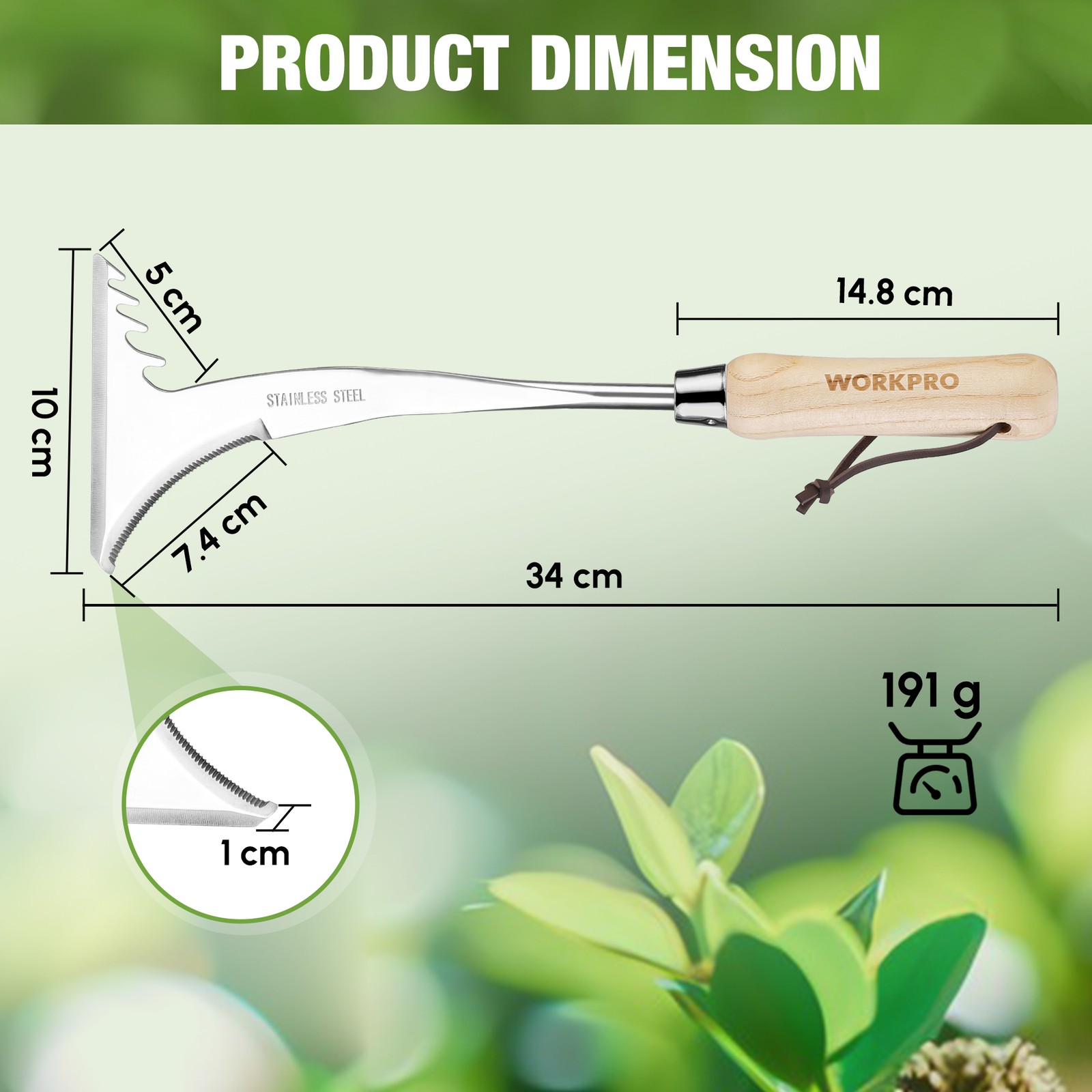 WORKPRO 13.5″ Crack Weeder Stainless Steel Crevice Weeding Tool for Garden Lawn