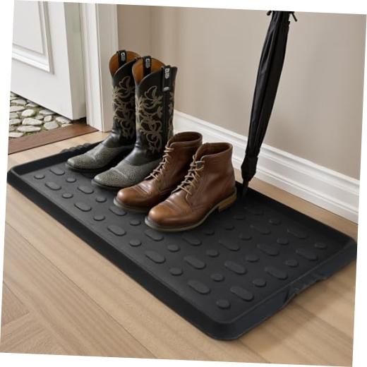 Durable Rubber Boot Tray and Shoe Mat for Entryway – Heavy Duty Waterproof