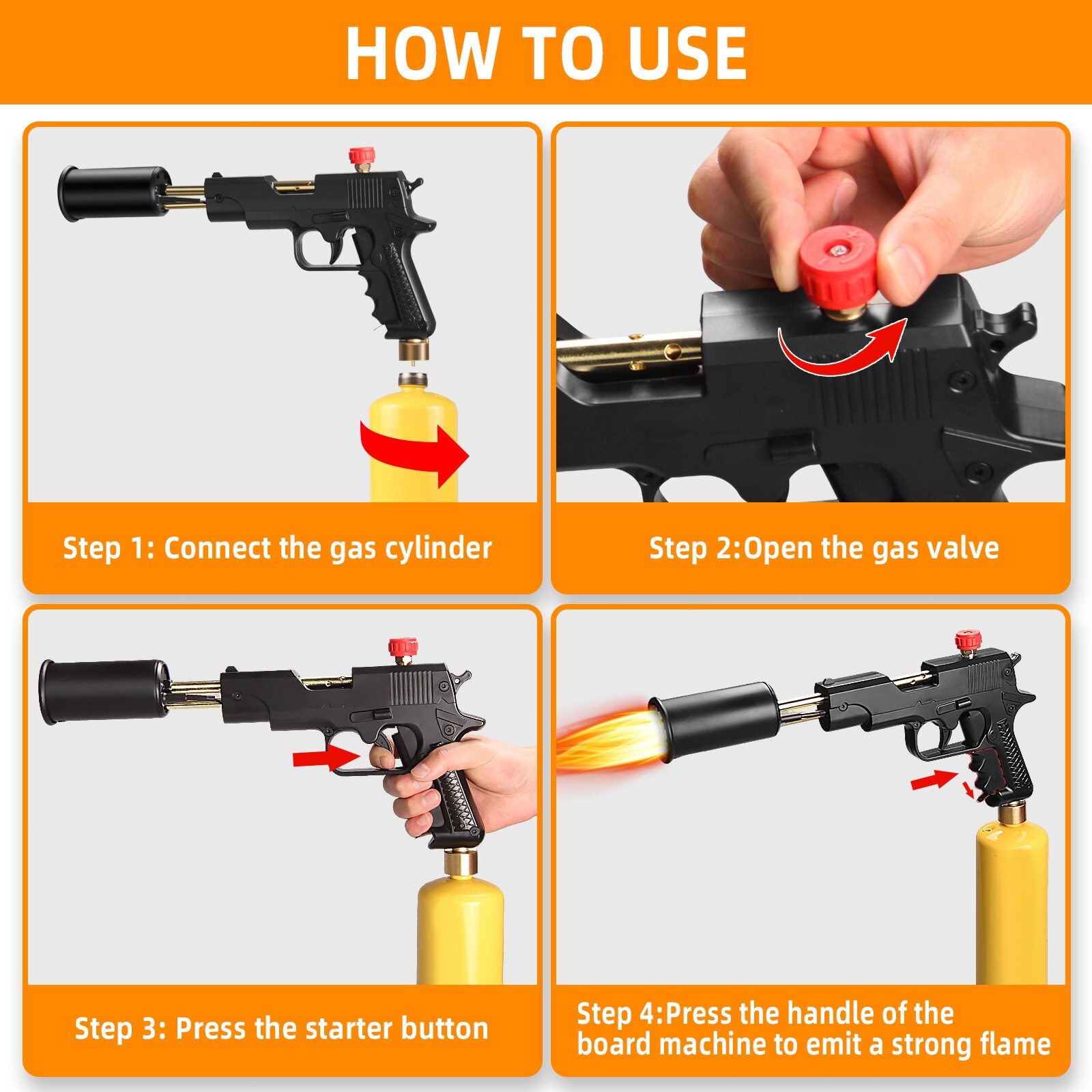 DOMINOX Powerful Propane Torch, Adjustable Torch Burner by Propane, MAP and MAPP