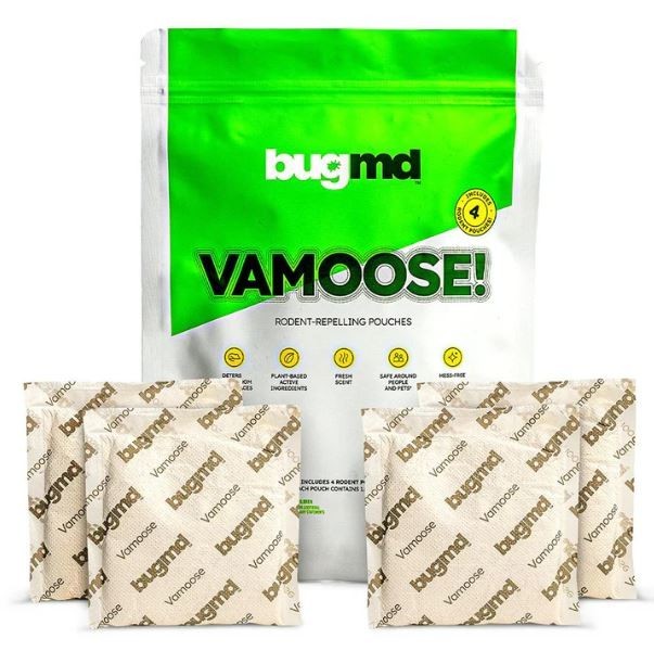 Vamoose, Rodent Pouches, Plant-Powered Rat, Works Anywhere 1 Pack, 4 Pouches
