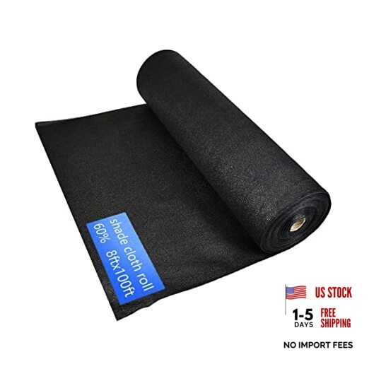 60% Shade Cloth Roll 8ft x 100ft – HDPE Sun Shade Fabric Roll, UV 8 x 100 ft