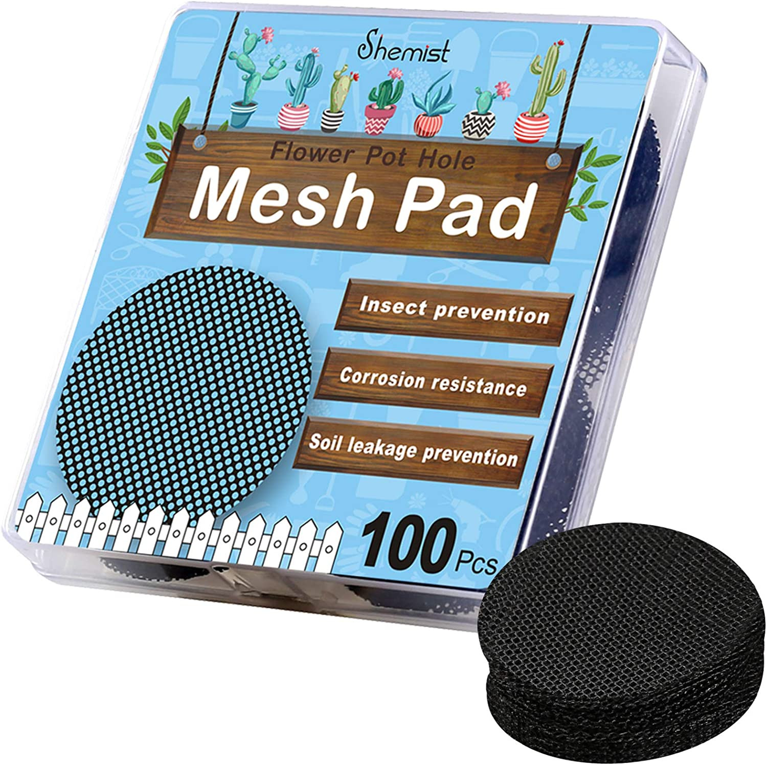 100PCS Bonsai Pot Bottom Grid Mat Mesh, Plant Drainage Screens Gasket