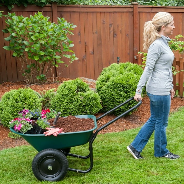 Garden Star Marathon Yard Rover 2-Wheel Poly Wheelbarrow Cart 300 lb
