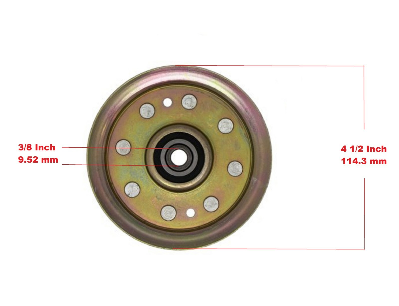 Flat Idler Pulley For Wright Mfg. 71460006 Idler Pulley