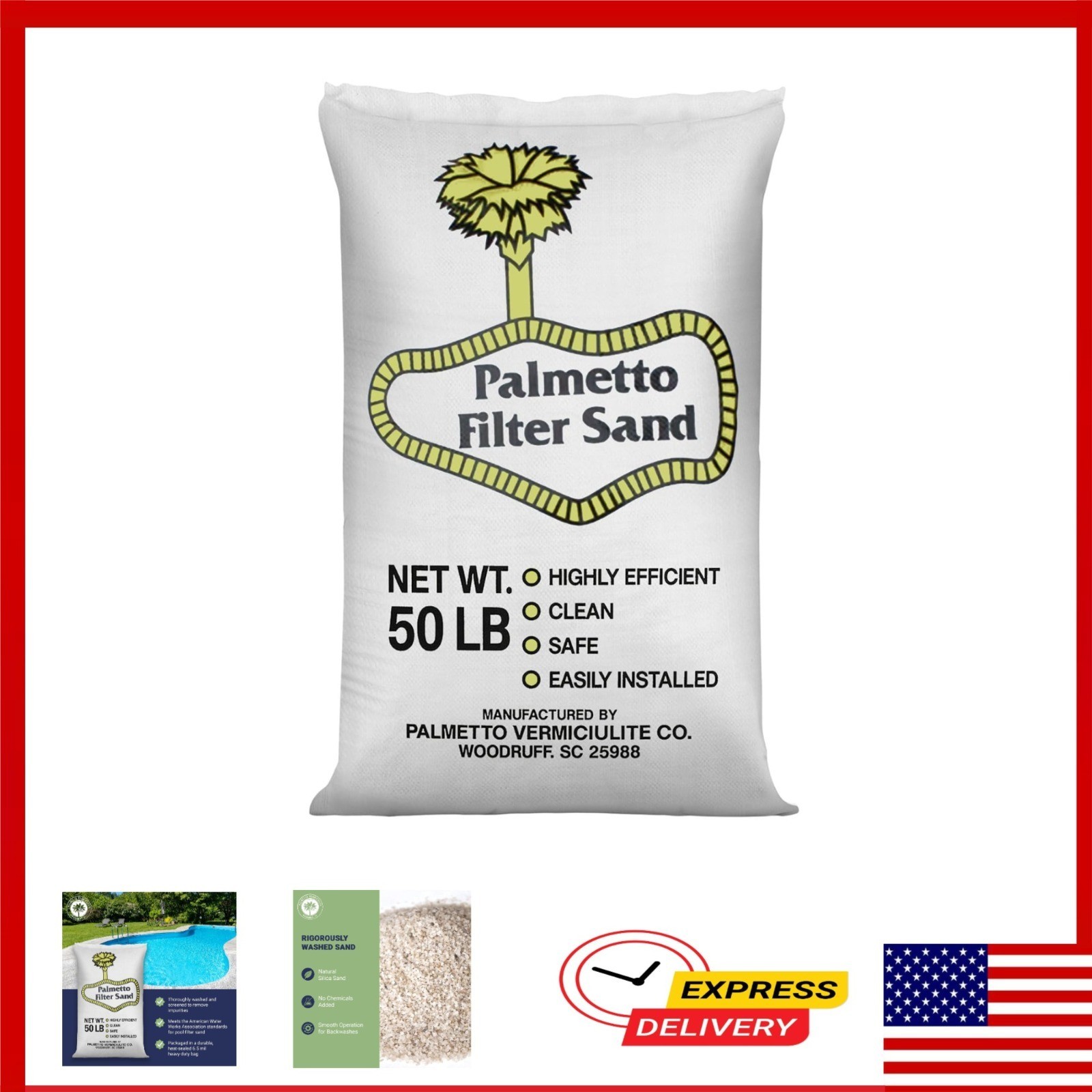 Palmetto Pool Filter Sand 50 Lbs – Natural Silica for Clean Water