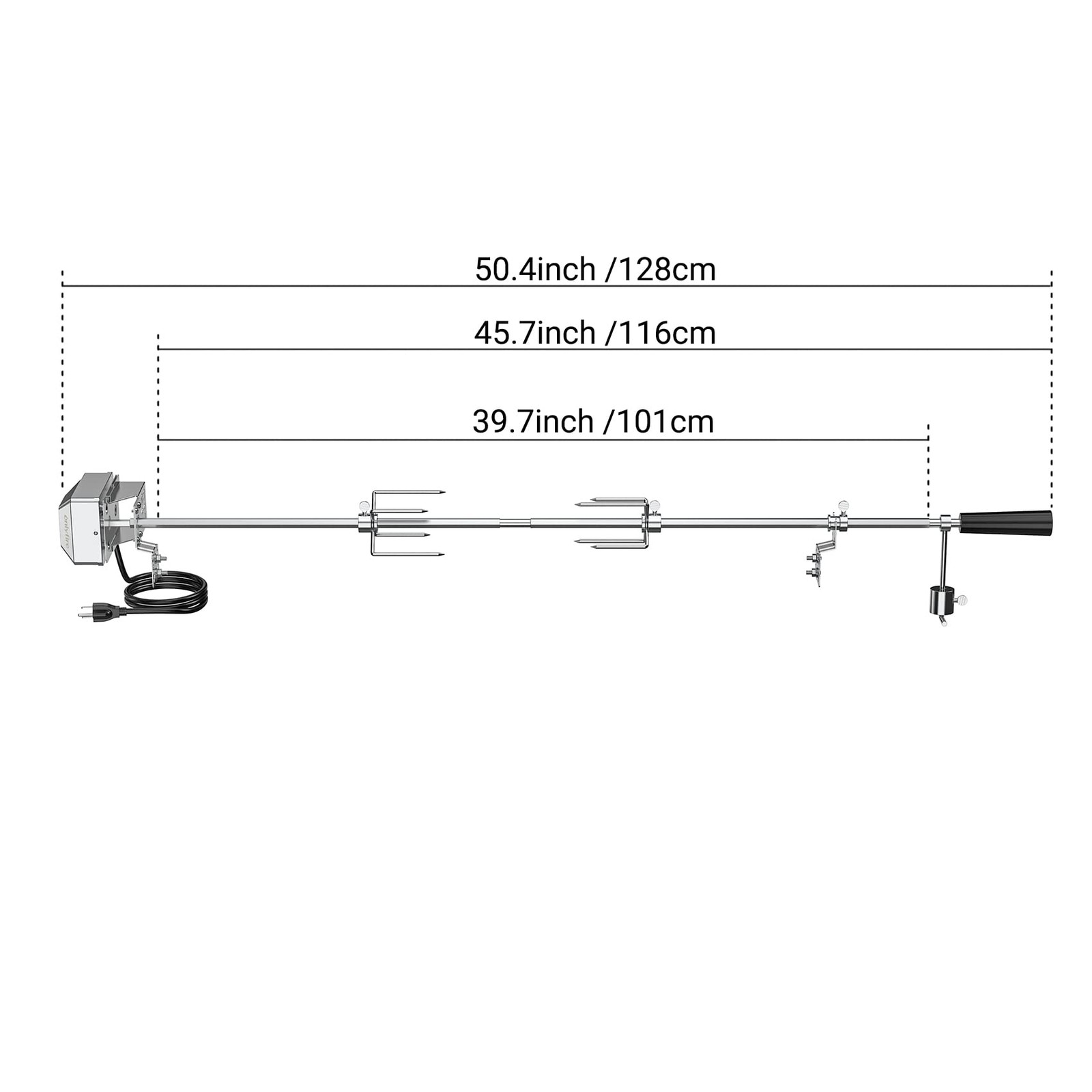 onlyfire Universal BBQ Grill Rotisserie Kit with 110V Electric Motor for Gas