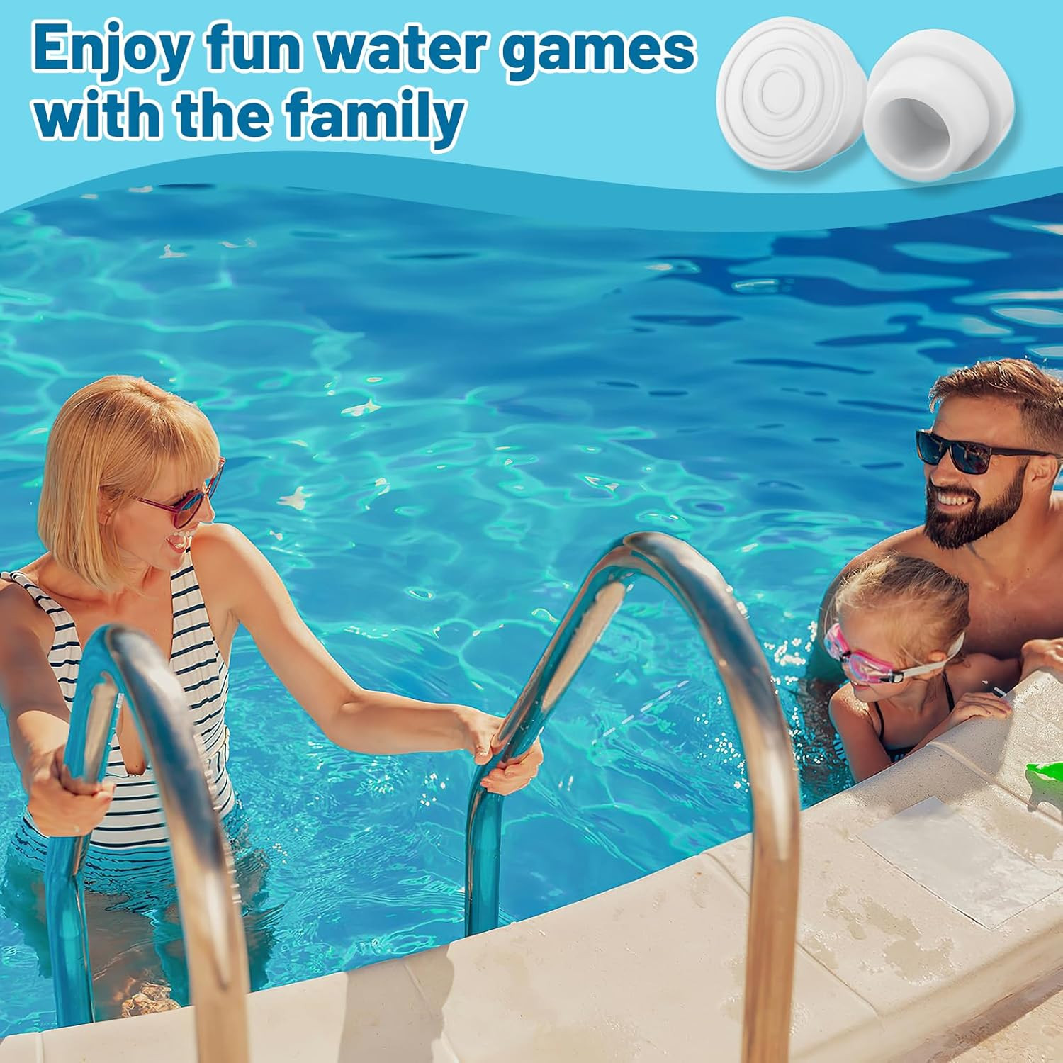 Pool Ladder Bumpers for Inground Pool 4Packs inside Plug Caps Fit 1.9″ Standard