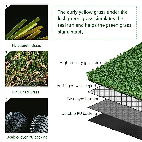 Natural Thick Realistic Deluxe Artificial Grass 3 x 10 Feet Customized Size