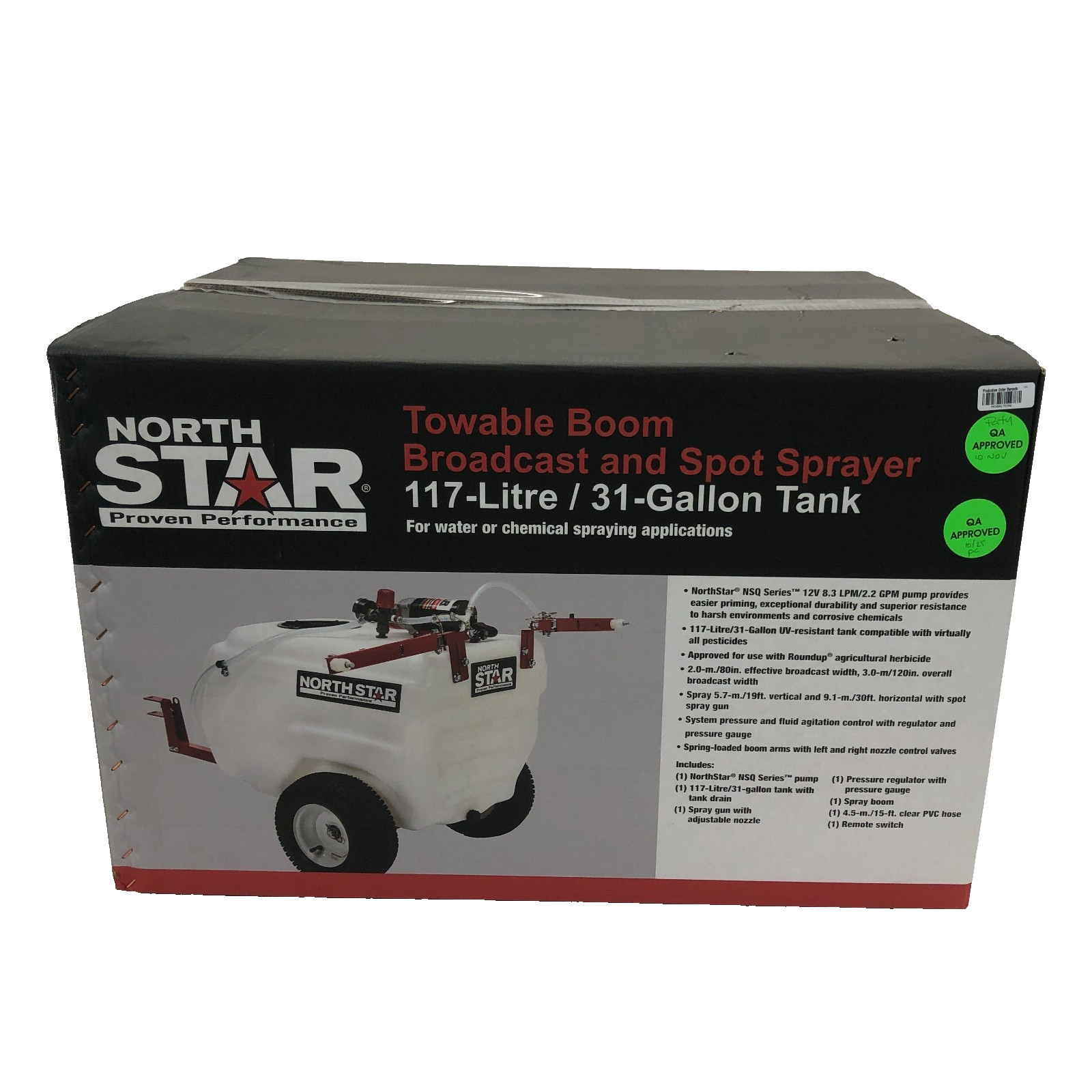 NorthStar Tow-Behind Trailer Boom Broadcast & Spot Sprayer 31 Gallon 2.2 GPM