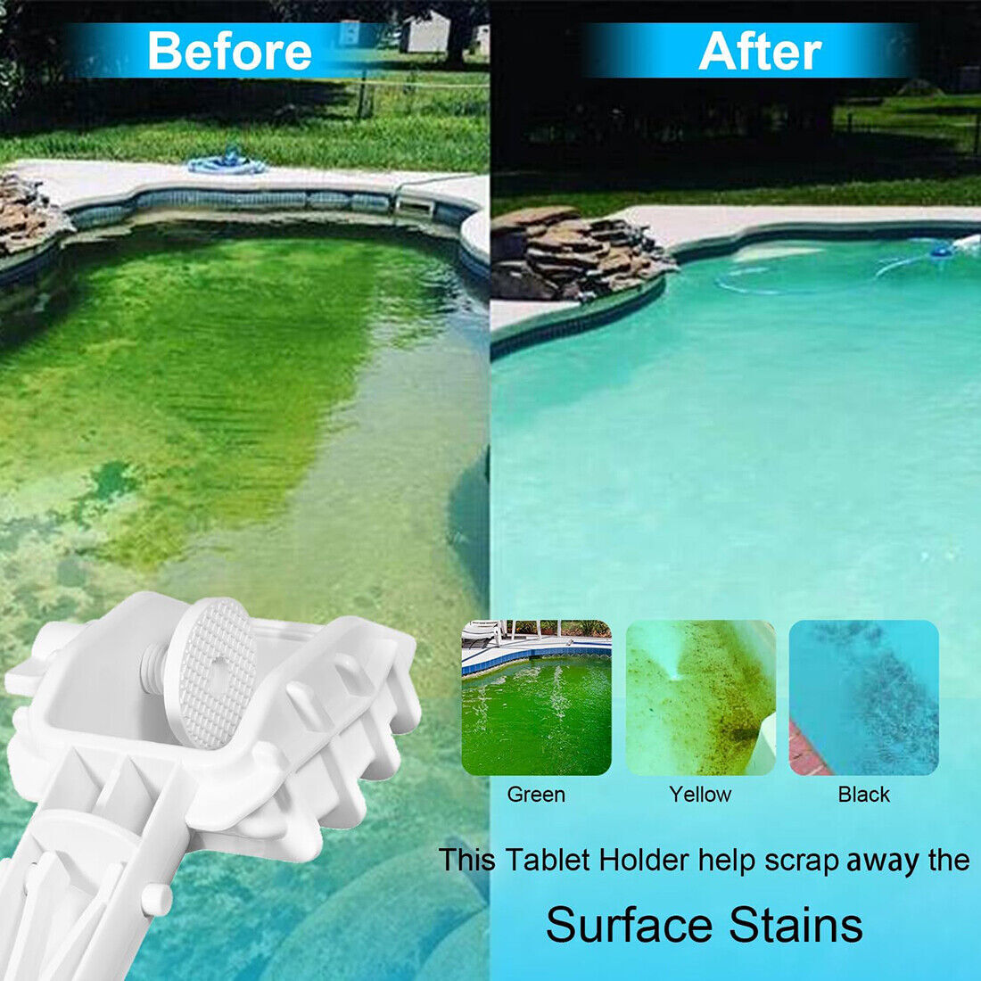 Tablet Holder Tab Holder with EZ-Clip Handle for Swimming Pool Maintenance