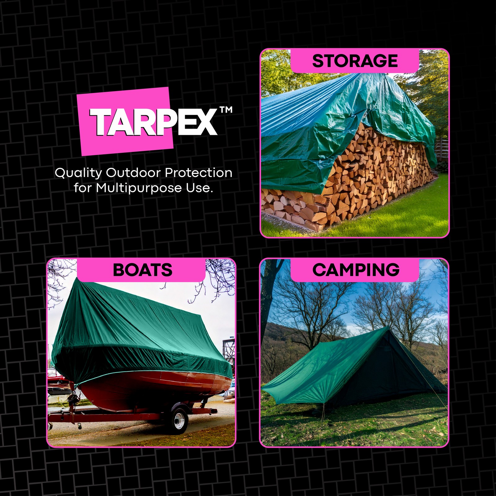 TARPEX – 10 Mil Green Black Heavy Duty Poly Tarp