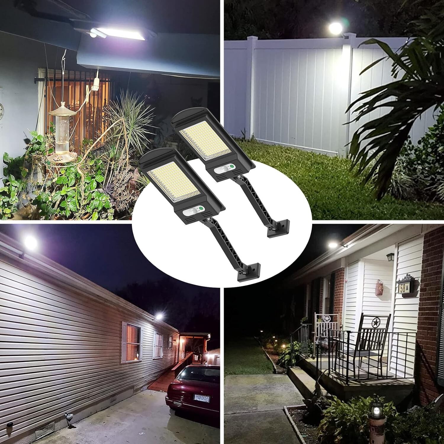 Solar Lights Outdoor, 1000LM 168 LEDs Solar Powered Motion Sensor 4 Pack
