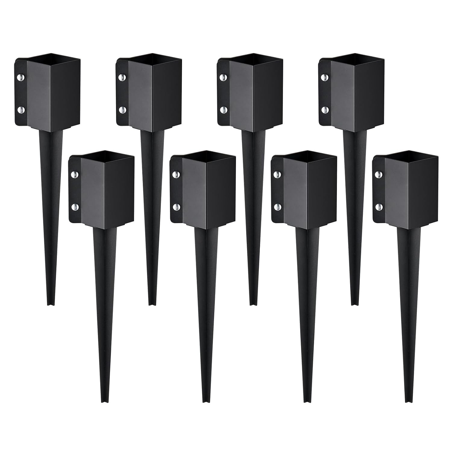 Fence Post Anchor, 6 Pack 4 X 4 Inches Outer Diameter (Inner Diameter 3.5 X3.5 I