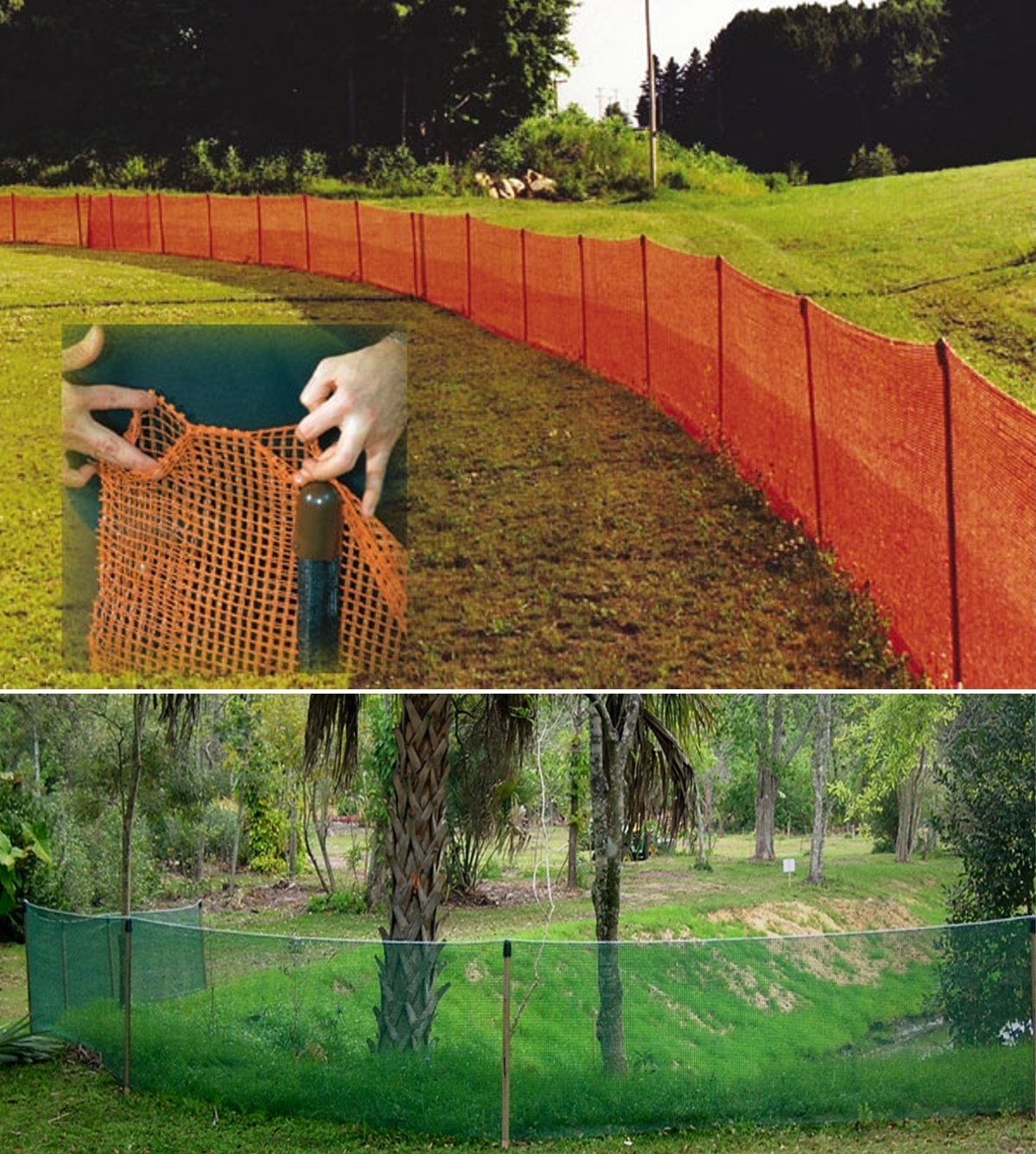 Pocket Garden Fence 4 x 100′ Green/Orange/Sports Baseball Outfield Snow
