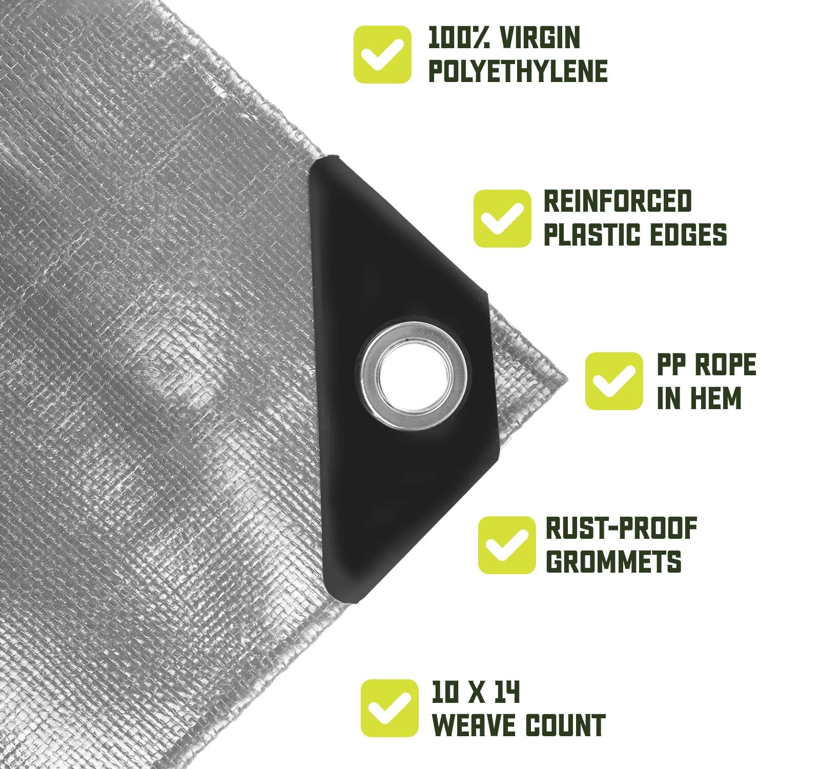 Core Tarps Heavy Duty 8 Mil Tarp Cover Waterproof UV Resistant Rip and Tear