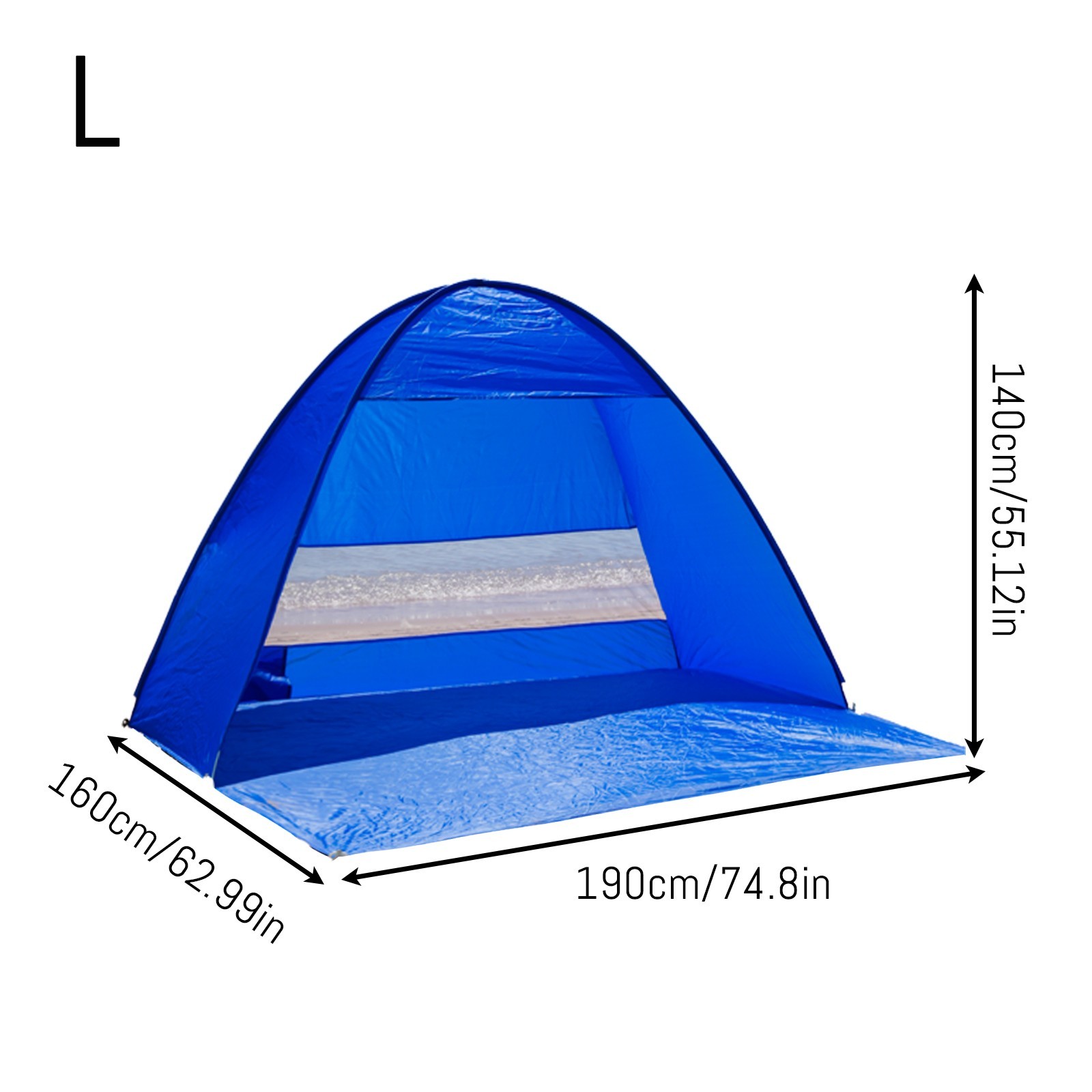 PAKICETUS Instant Foldable Beach Shade Tent Mesh Ventilation For Family