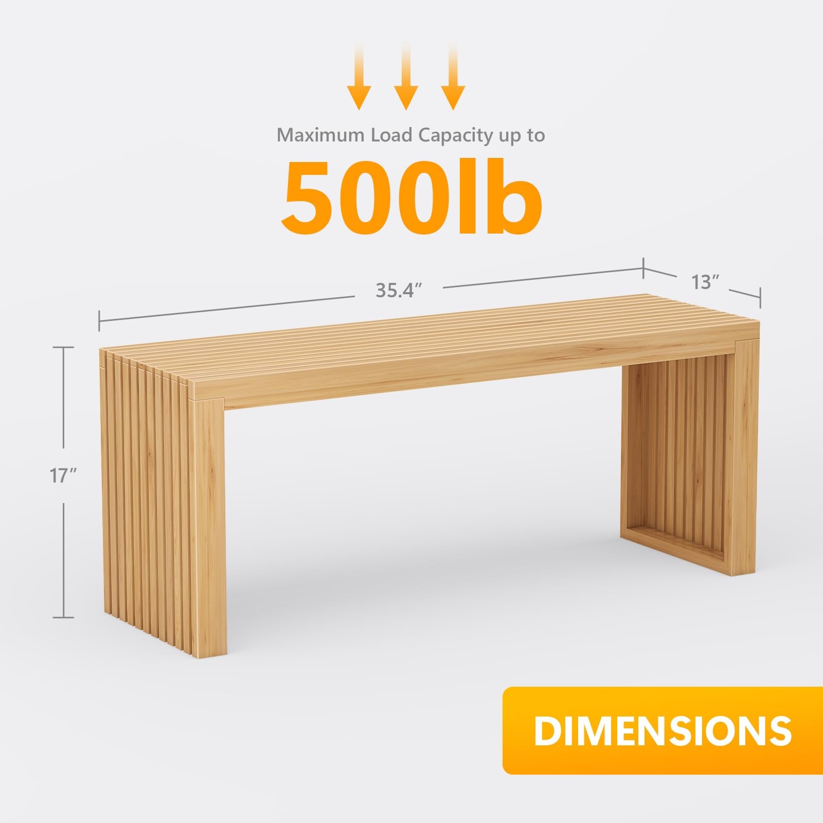 Toolola Bamboo Dining Bench 35-Inch Sleek Design Entryway Shoe Rack Bench