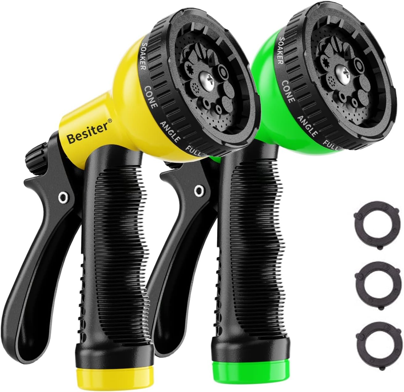 Garden Hose Nozzle Sprayer 2 Pack 10 Patterns Heavy Duty for Hose