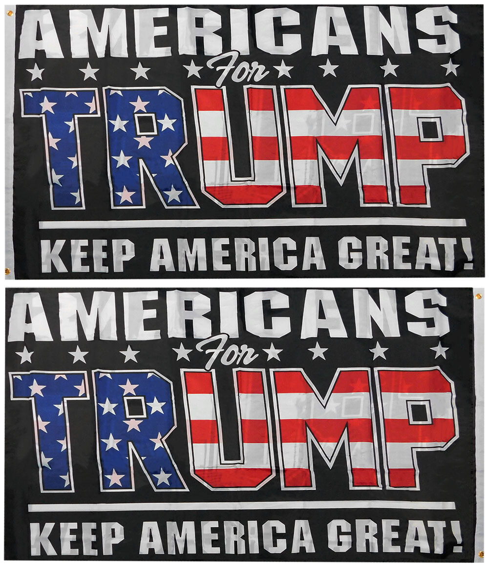 3×5 Americans For Trump 2024 KAG! Black Double Sided Woven Poly Nylon Flag