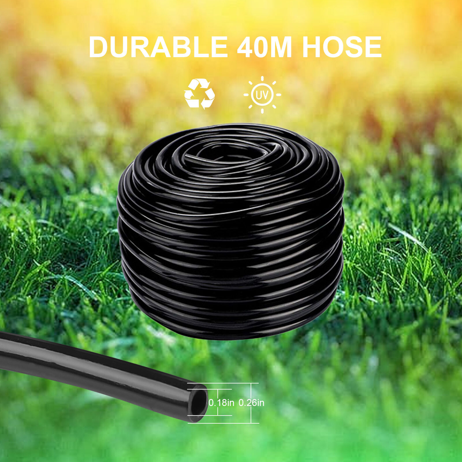 130FT Drip Irrigation System Garden Plant Self Watering Micro Hose Sprinkler Kit