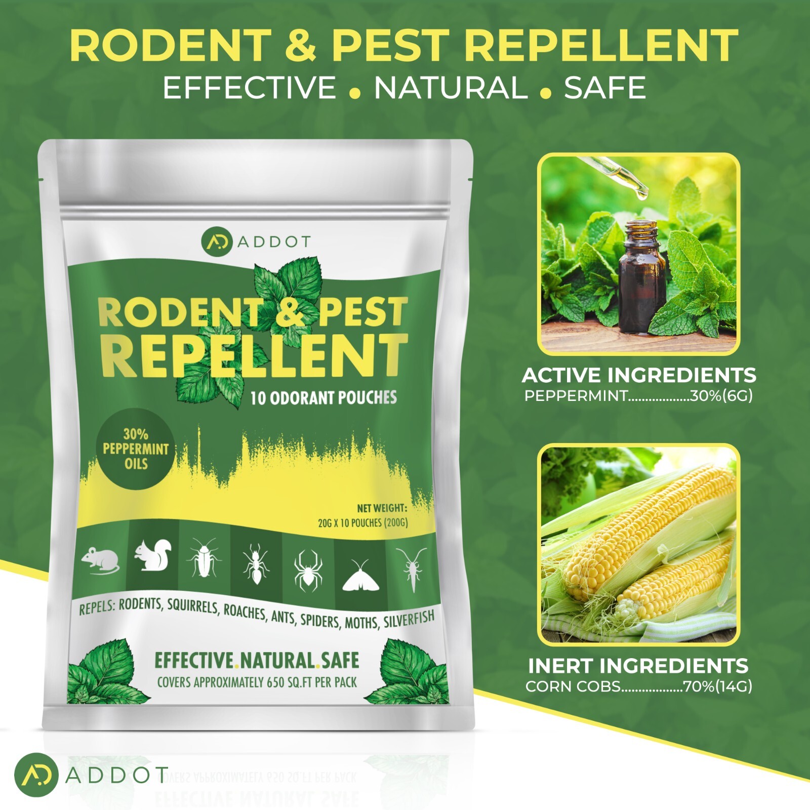 Natural Peppermint Mouse Rodent Rat Repellent 10 pack Pest Insect Control