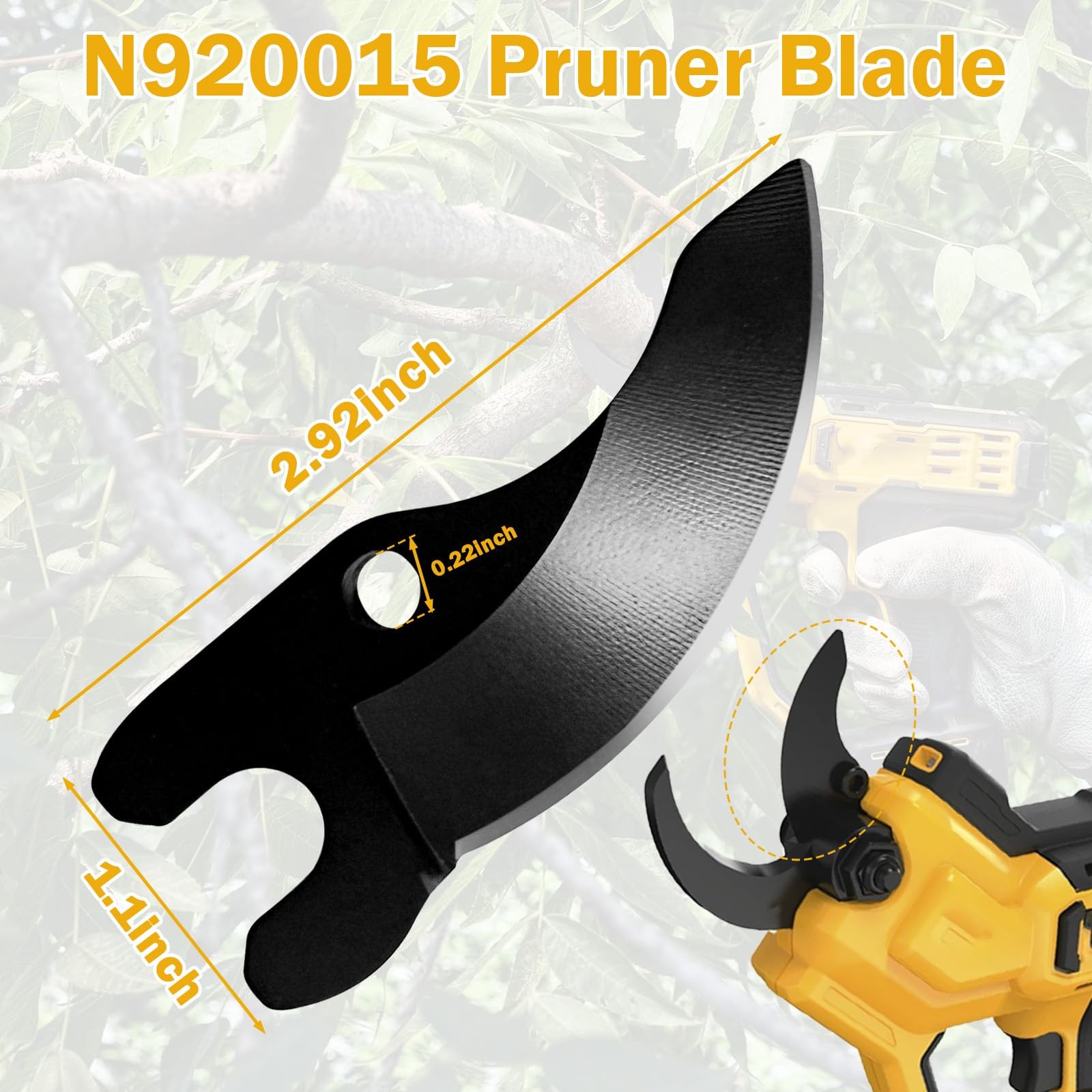 2Pc N920015 REPLACEMENT PRUNER BLADES For Dewalt 20V Max Cordless Pruning Shears