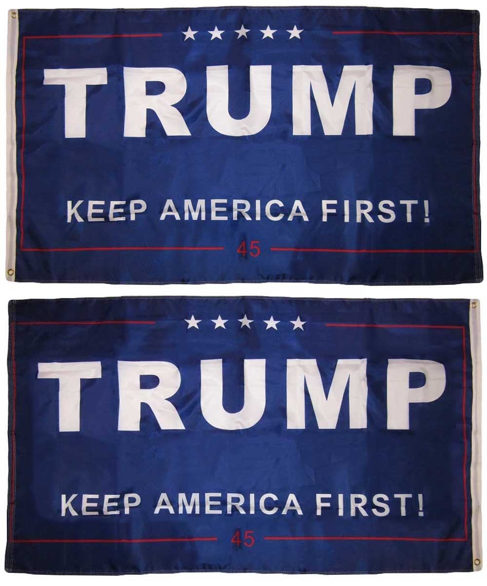 3×5 Trump Keep America First! Blue 150D Woven Poly Nylon Double Sided 5×3 Flag
