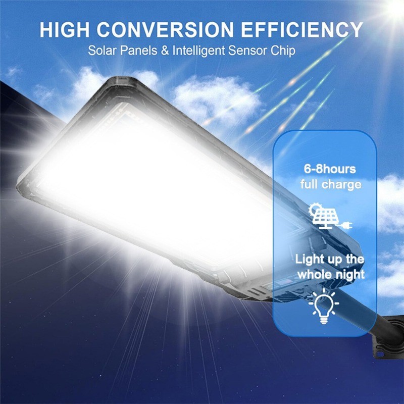 Commercial 99000000LM LED Outdoor Dusk to Dawn Solar Street Light Road Area Lamp