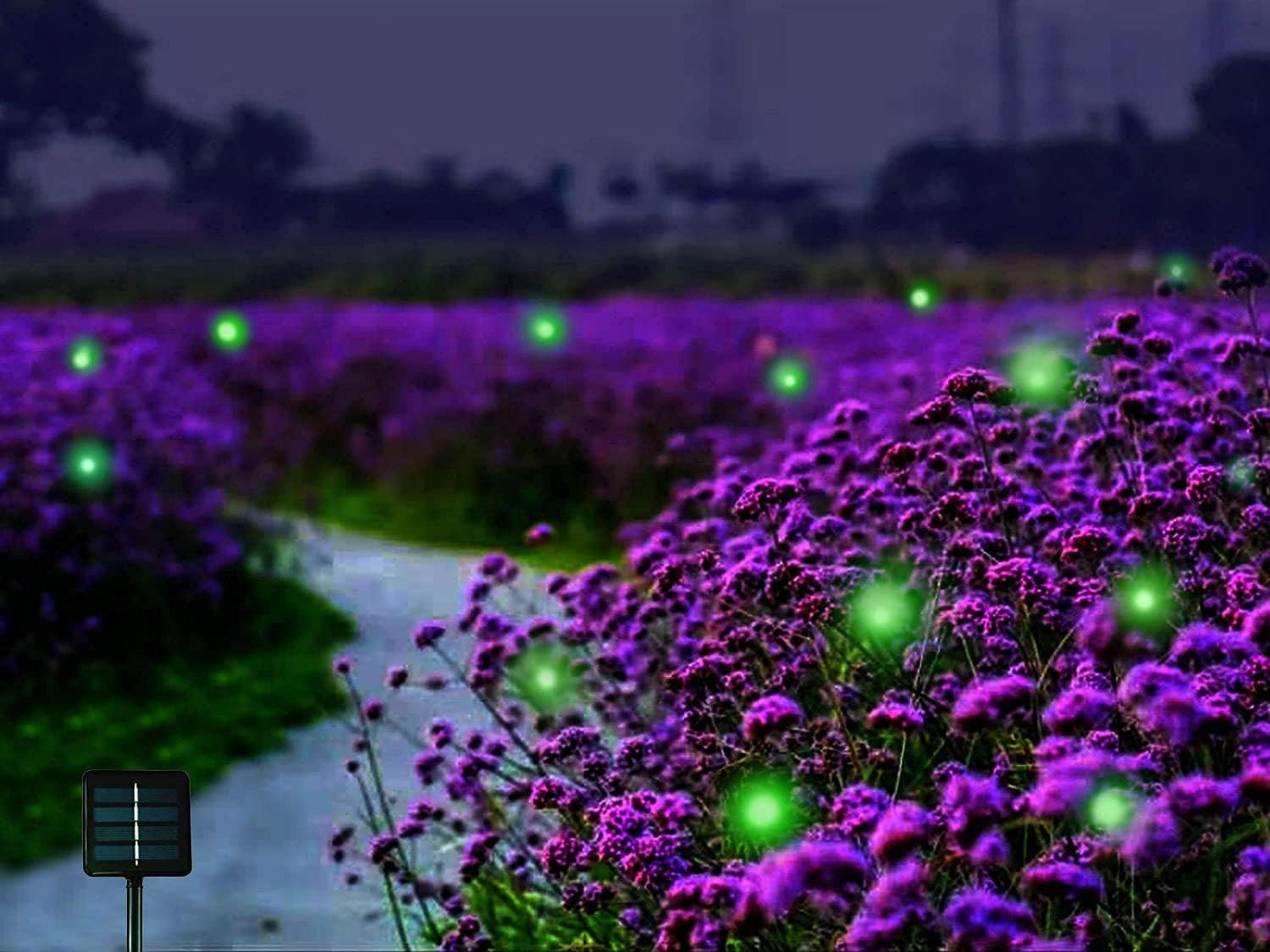 Solar Powered Firefly Lights, 9 LED Automated Pulsating String Chasing Firefly L