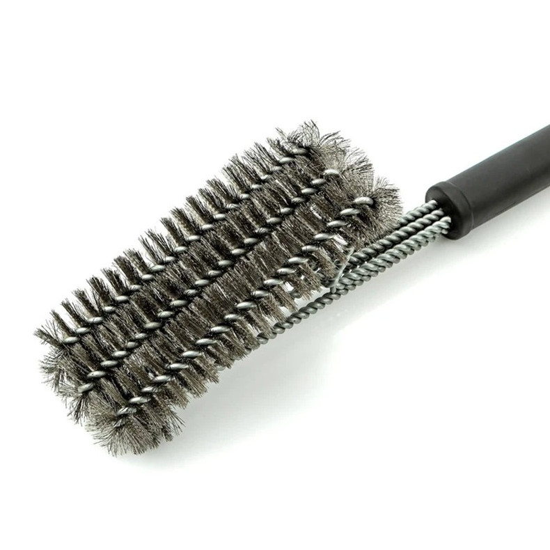 1 pc BBQ Grill Brush & Scraper Stainless Steel Barbecue Cleaning Tool NEW
