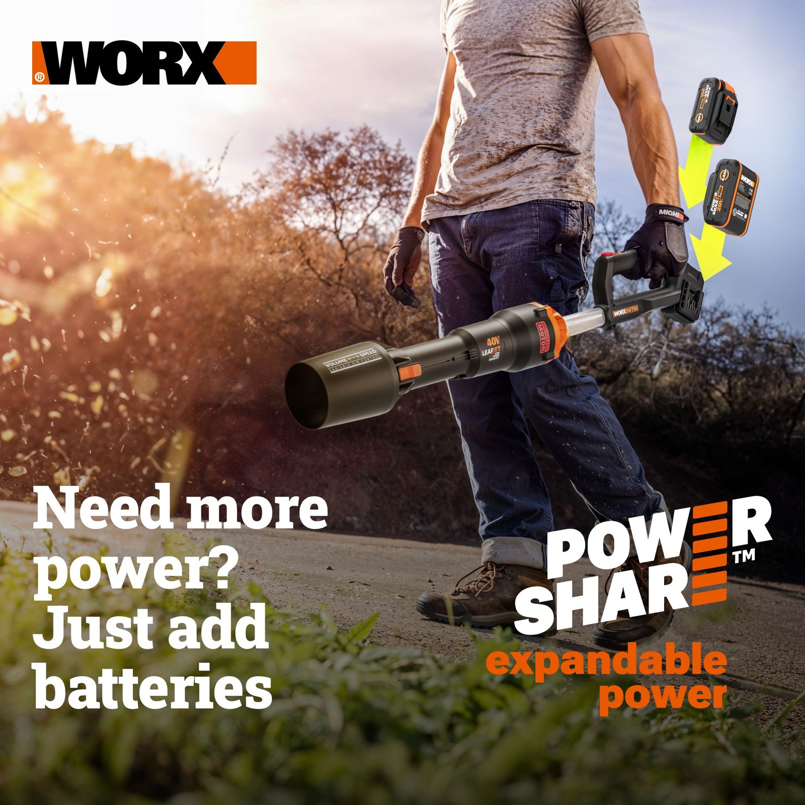 WORX WG186.9 Nitro 40V Attachment Capable Cordless 15″ String Trimmer- Tool Only