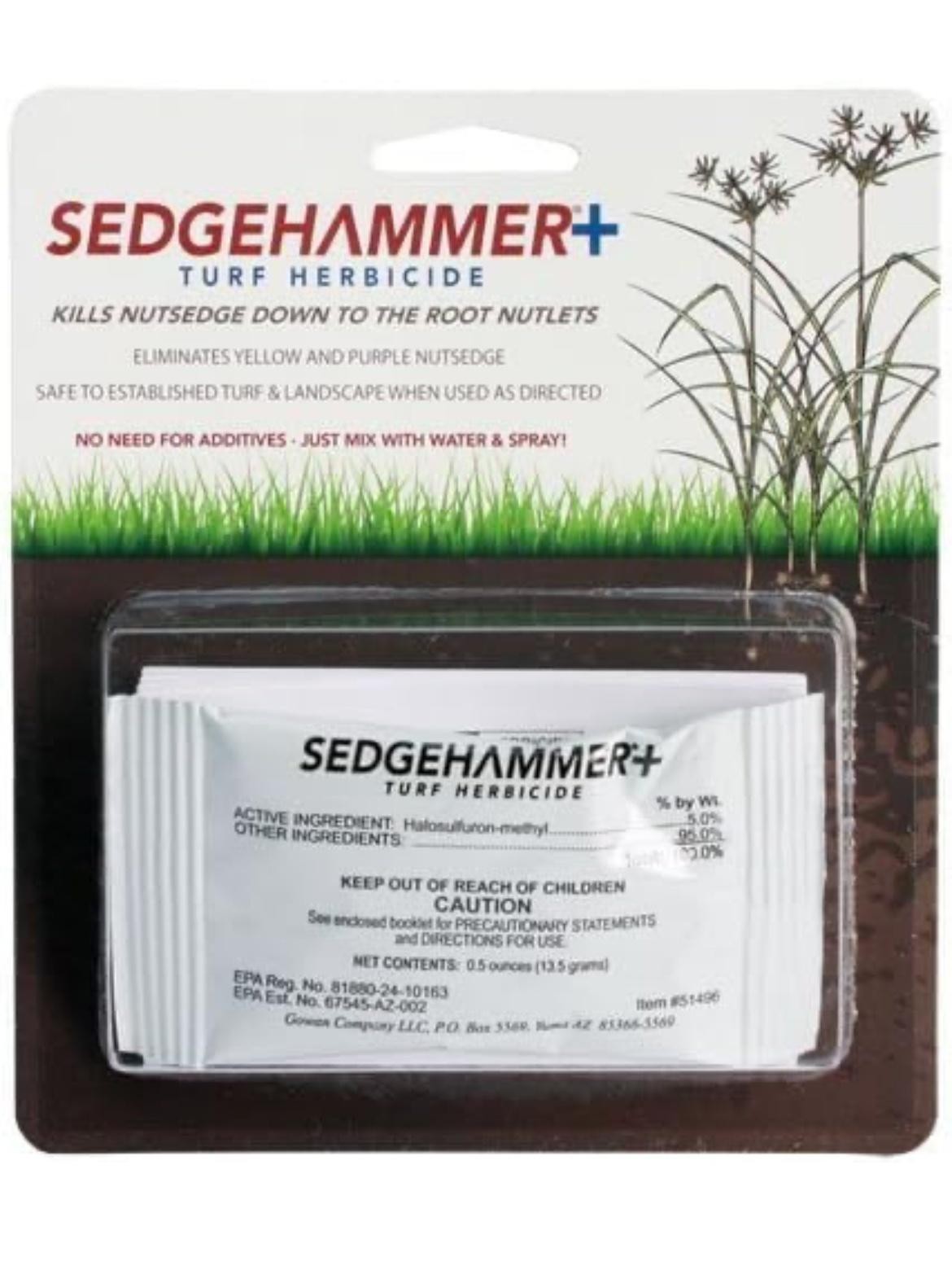 SedgeHammer+ Turf Herbicide Halosulfuron Nutsedge Killer 2 Packs No Adjuvant