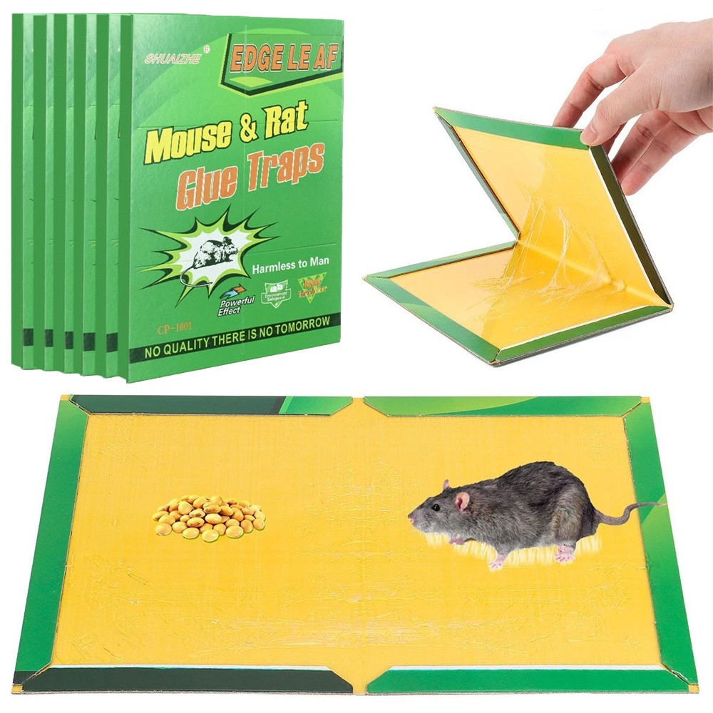 6 Pack Large Mice Mouse Glue Traps Rodent Catcher Rat Board Indoor Super Sticky