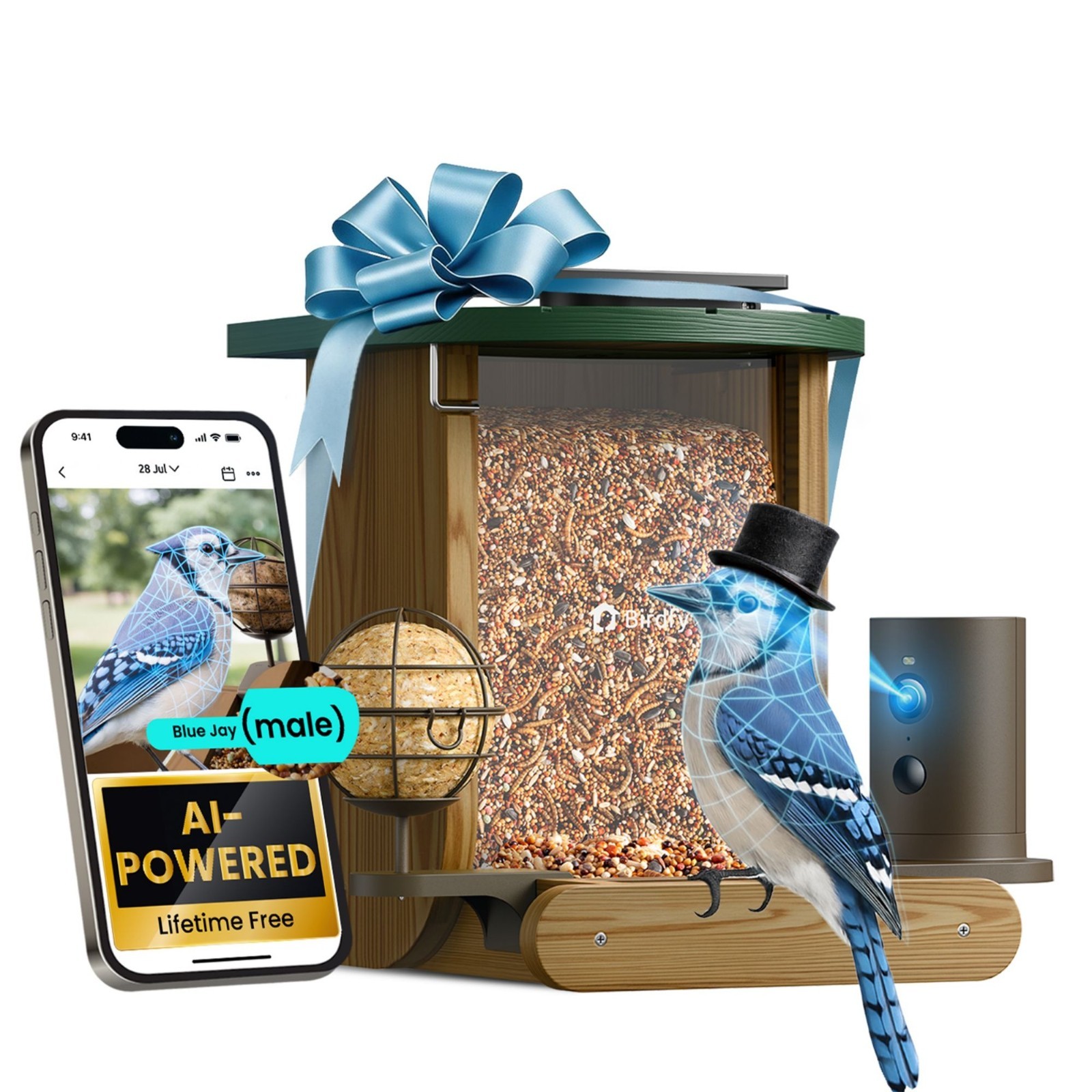 Birdfy Smart Feeder with Lifetime AI, Cedar D