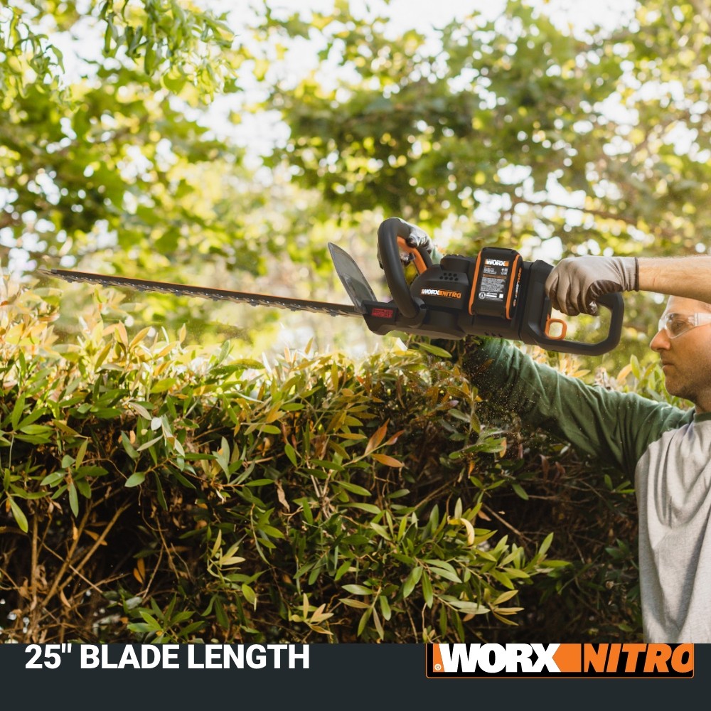 Worx Nitro WP296 40V 25” Cordless Hedge Trimmer with 24” Cutting Capacity-OB