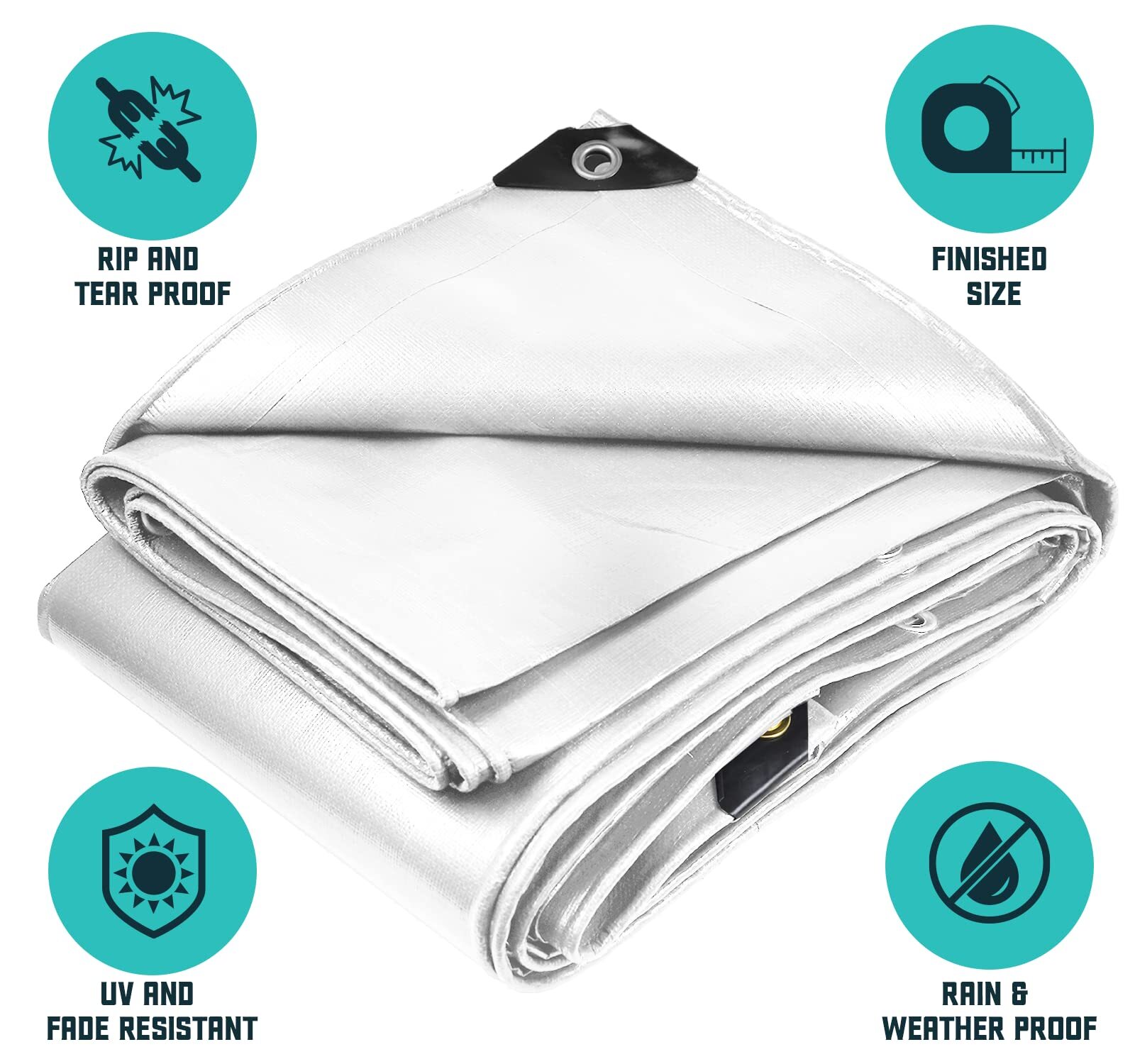 Core Tarps Extra Heavy Duty 16 Mil Tarp Cover Waterproof UV Resistant Rip and