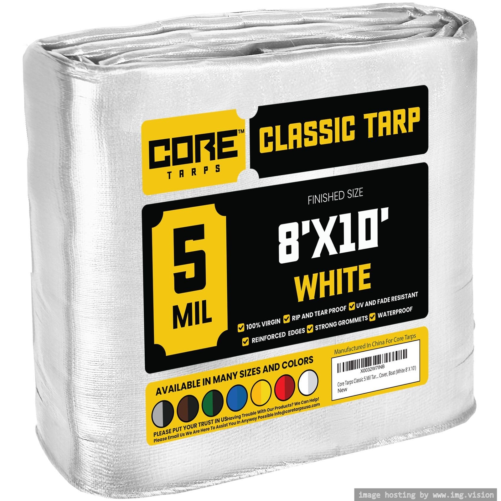 Core Tarps Classic 5 Mil Tarp Cover Waterproof UV Resistant Rip and Tear roof