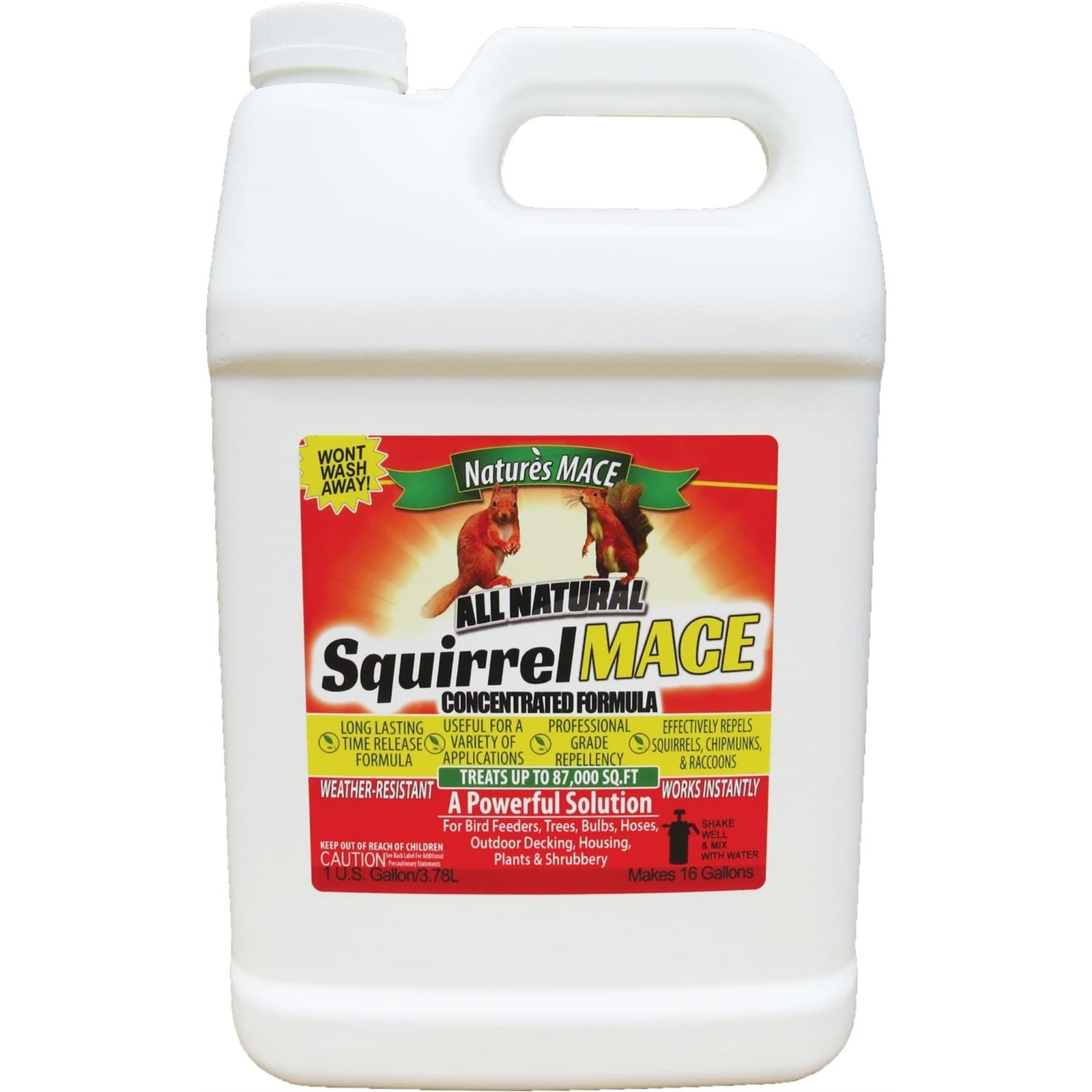 Natures MACE (#SQUCON9004) Squirrel Repellent Concentrate Treats 87,000 Sq. Ft