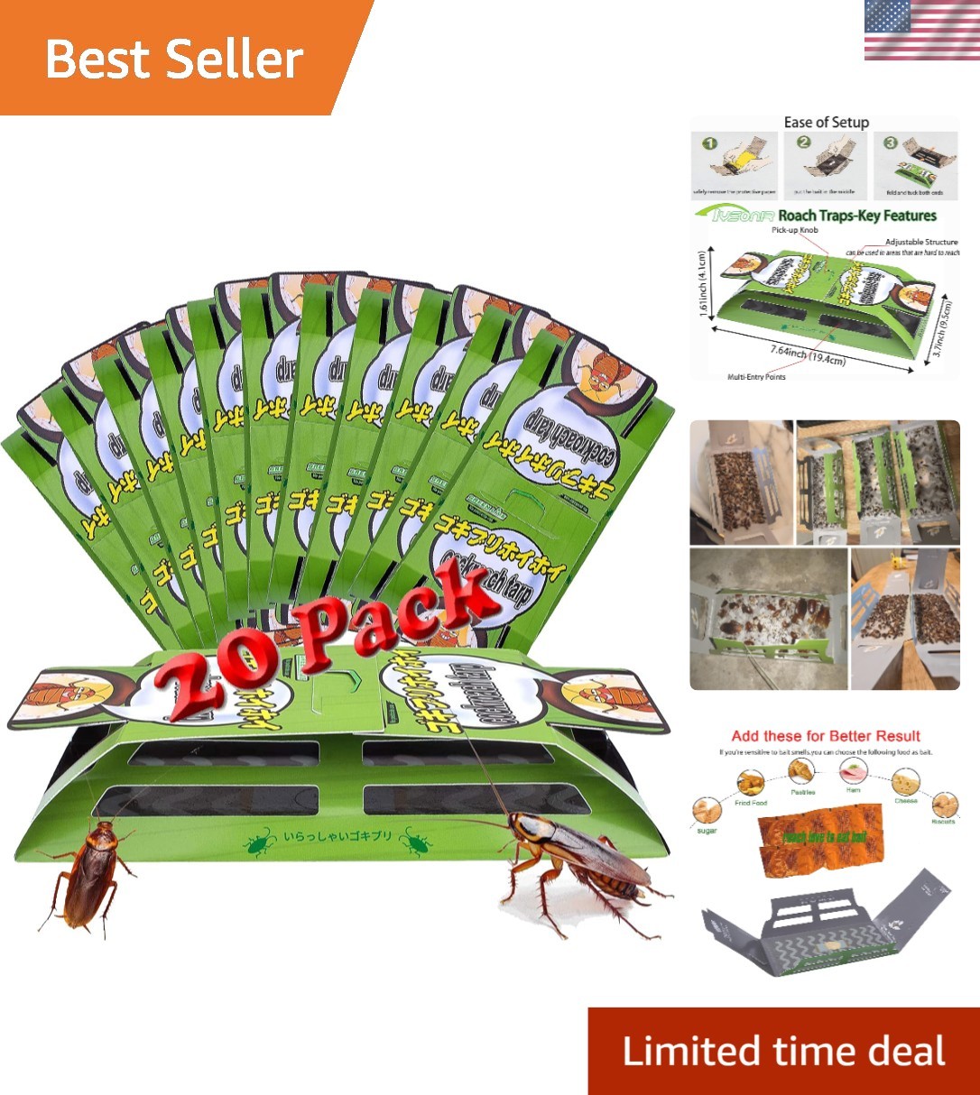 No Escape Roach Motel – 20 Child & Pet Safe Traps for Ultimate Home Protection