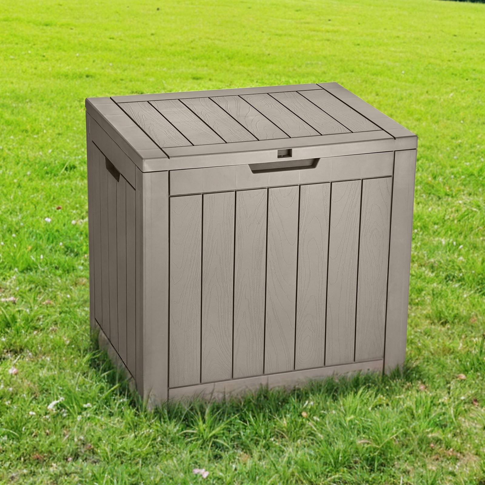 31 Gallon Lockable Resin Outdoor Storage Box, Waterproof Deck Box