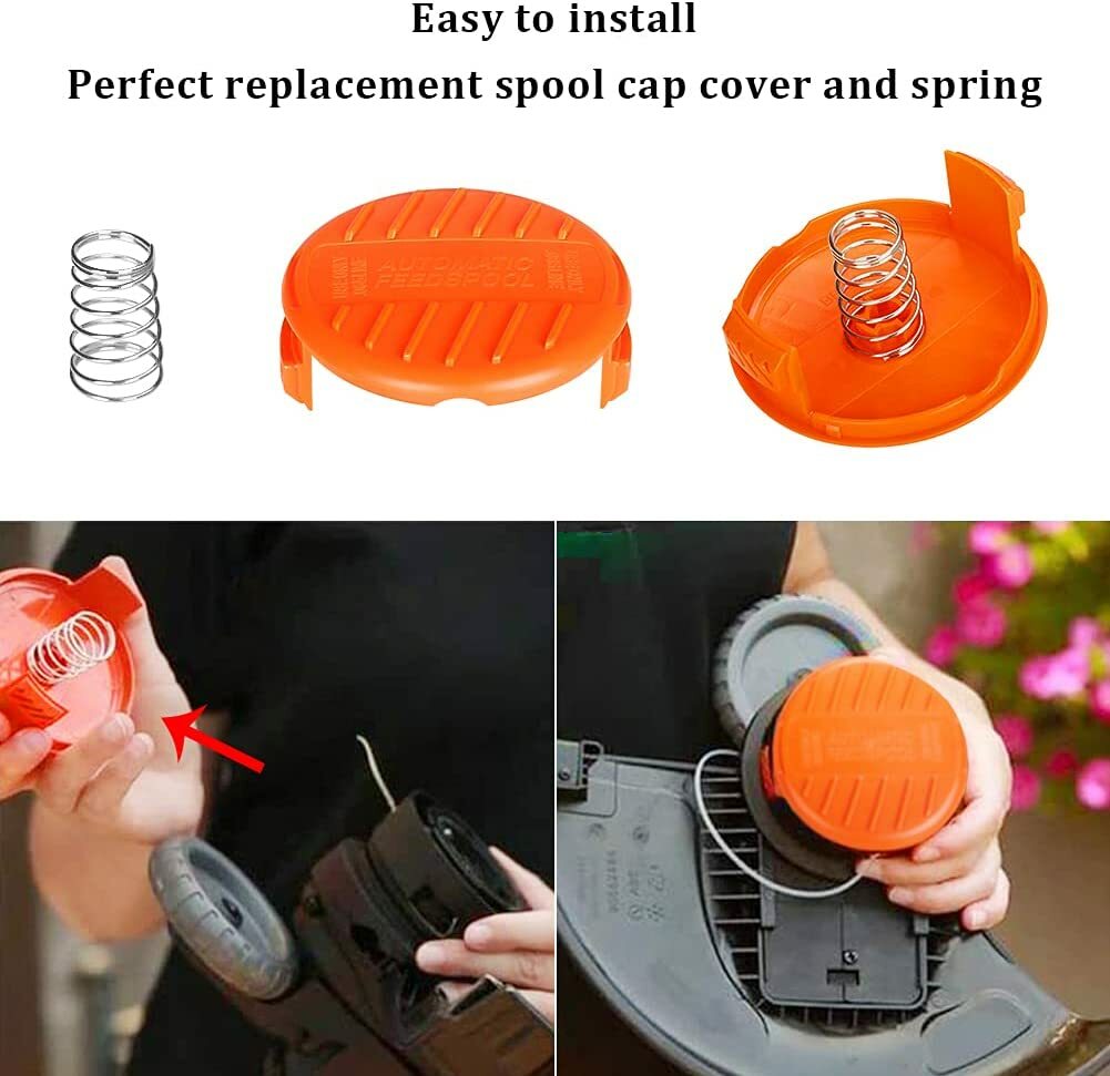3 PACK Spool Cap & Spring 385022-03 Fit Black and Decker AFS Trimmers