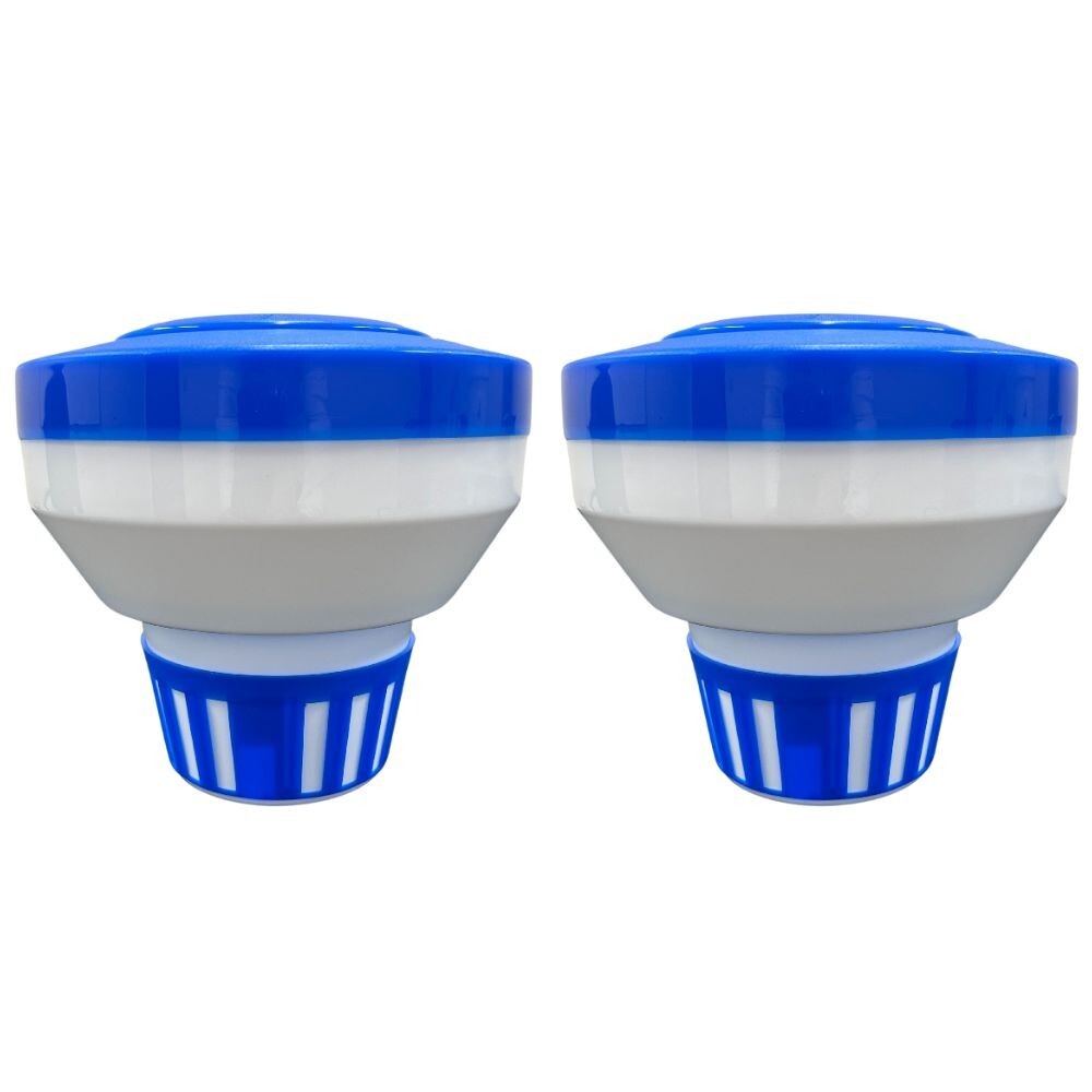 Pool/Spa Chlorine Tablet Dispenser Floater for 1″ or 3″ Tablets (2 Pack)