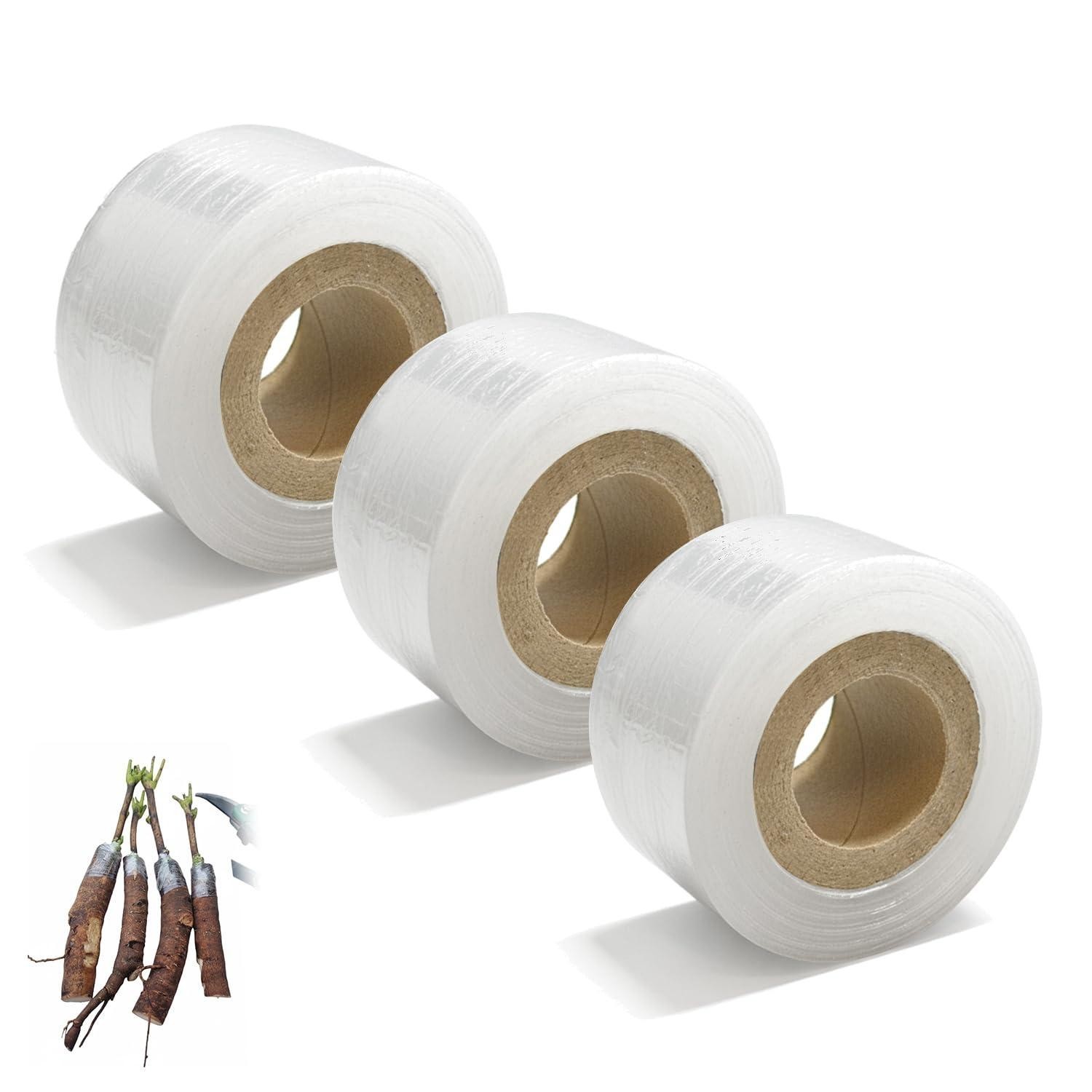 3 Pack Grafting Tape – Stretchable Self Adhesive Plant Film Clear Nursery Repair